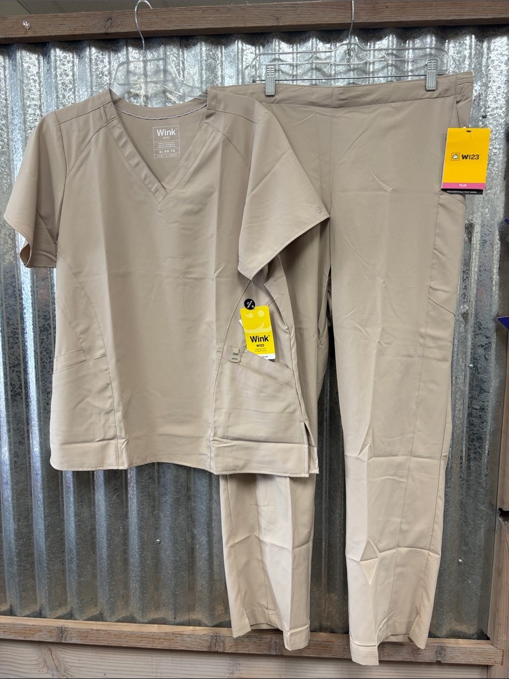 Women’s Khaki Scrub Set - W123 Top & Pants XLTop/ XLPant